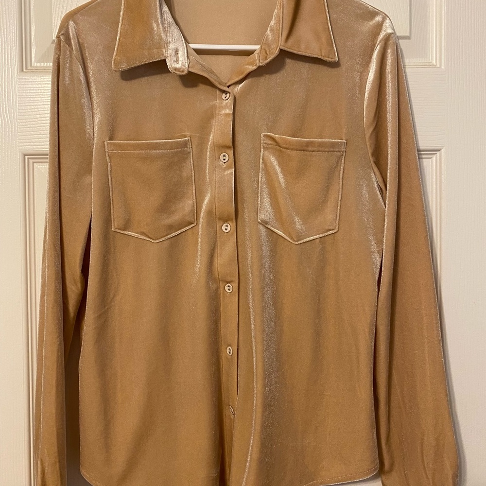 12th Tribe Velvet Button Down Shirt